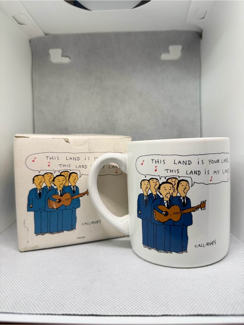 Vintage 1993 John Callahan Cartoon Coffee Mug This Land Is Your Land Boxed